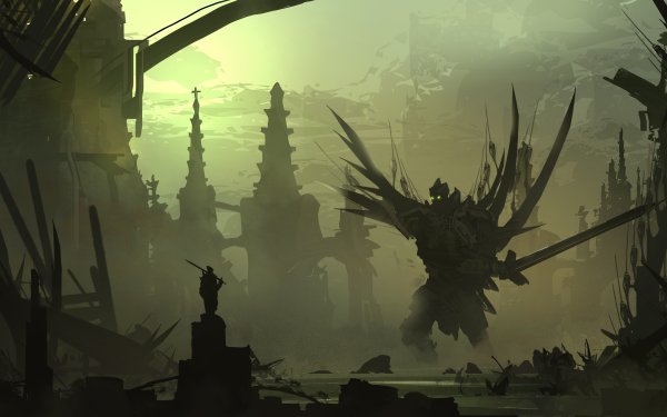 Fantasy Giant Warrior Sword HD Wallpaper | Background Image