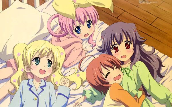 4K Ultra HD anime wallpaper featuring Nero Yuzurizaki, Sherlock Shellingford, Hercule Burton, and Cordelia Glauca from Tantei Opera Milky Holmes in a cozy setting.