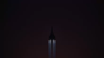 Minimalist HD PC wallpaper featuring the Normandy SR-1 spaceship from the Mass Effect video game series against a dark background.
