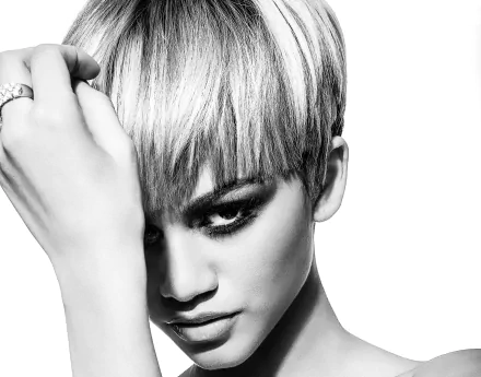 face Black & White American singer actress Celebrity Zendaya HD Desktop Wallpaper | Background Image