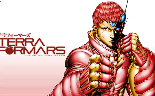 HD anime desktop wallpaper featuring Keiji Onizuka in boxing stance from Terra Formars, showcasing dynamic art style and vivid colors.
