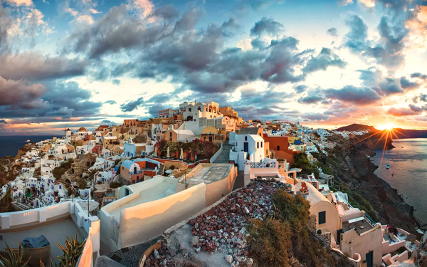 Man Made Santorini Towns Greece HD Wallpaper | Background Image