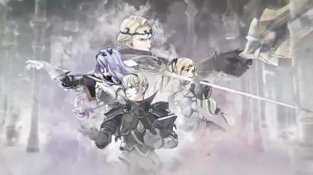 A striking HD wallpaper featuring characters Camilla, Elise, Leo, and Xander from Fire Emblem Fates, set against a mystical background, enhances any desktop experience.