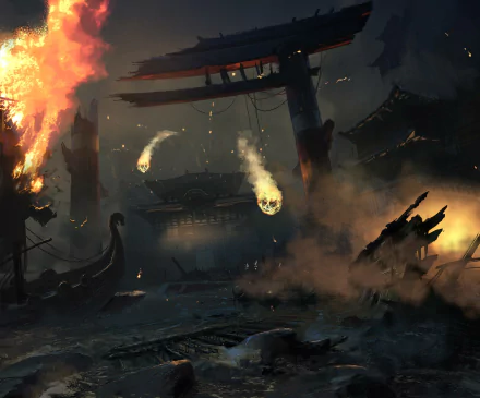 fire drakkar battle video game For Honor (Video Game) HD Desktop Wallpaper | Background Image