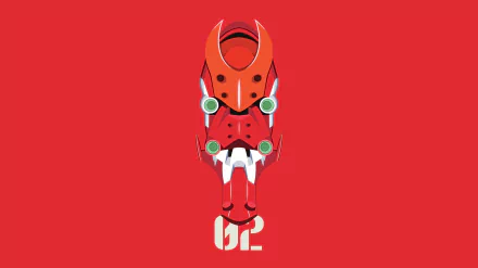 4K Ultra HD PC desktop wallpaper featuring a stylized Evangelion Unit-02 head from the anime Evangelion: 1.0 You Are (Not) Alone on a red background.