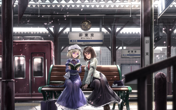 Anime Touhou Renko Usami Train Station Maribel Hearn HD Wallpaper | Background Image