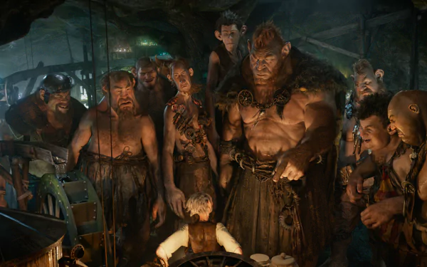A scene from the movie The BFG (2016), featuring giant characters gathered around, showcasing a blend of wonder and adventure. This HD wallpaper captures the film's enchanting atmosphere.
