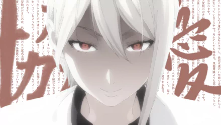 Alice Nakiri from *Food Wars: Shokugeki no Soma* is featured in this HD desktop wallpaper, showcasing her confident expression against a backdrop of stylized text.