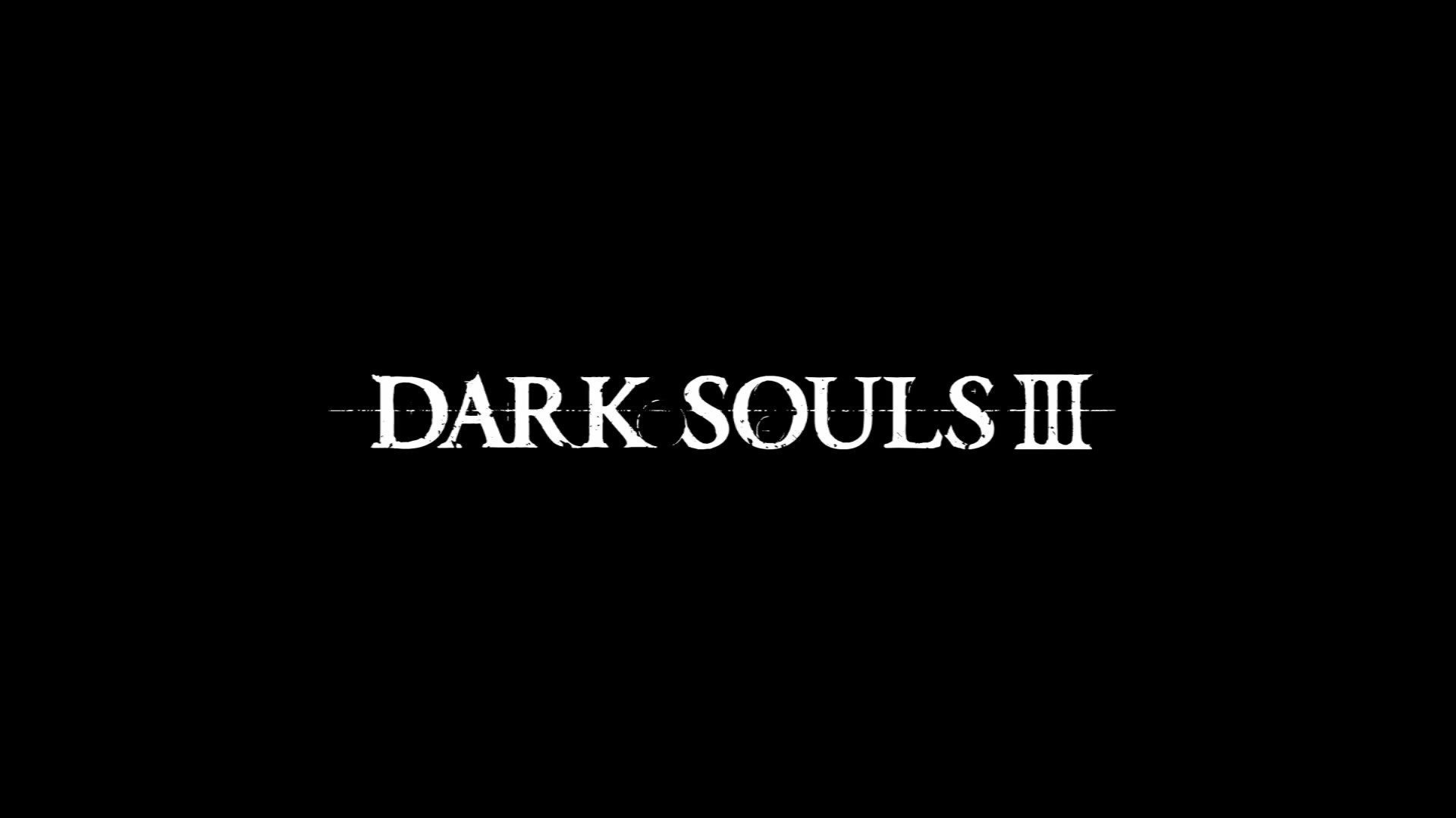 Logo of Dark Souls III displayed prominently on a black background, serving as an HD PC desktop wallpaper and background for fans of the video game.