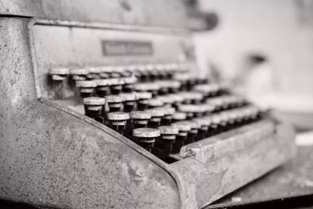 close-up Black & White man made typewriter HD Desktop Wallpaper | Background Image