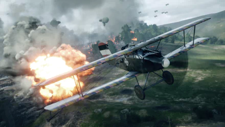 fire biplane aircraft video game Battlefield 1 HD Desktop Wallpaper | Background Image