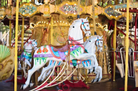  Merry go round in an amusement park by Jill Wellington