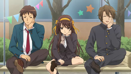 Suzumiya Haruhi no Yuuutsu Itsuki Koizumi Kyon (Haruhi) Haruhi Suzumiya Anime The Melancholy of Haruhi Suzumiya HD Desktop Wallpaper | Background Image