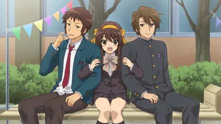 Suzumiya Haruhi no Yuuutsu Itsuki Koizumi Kyon (Haruhi) Haruhi Suzumiya Anime The Melancholy of Haruhi Suzumiya HD Desktop Wallpaper | Background Image