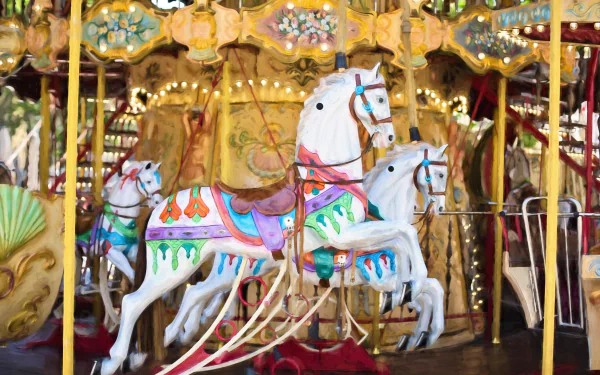  Merry go round in an amusement park by Jill Wellington