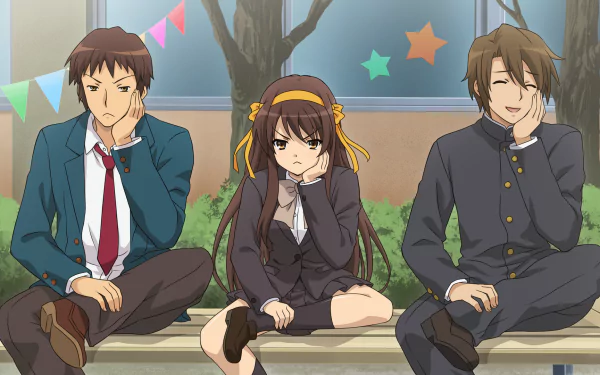 Suzumiya Haruhi no Yuuutsu Itsuki Koizumi Kyon (Haruhi) Haruhi Suzumiya Anime The Melancholy of Haruhi Suzumiya HD Desktop Wallpaper | Background Image