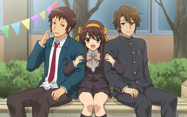 Suzumiya Haruhi no Yuuutsu Itsuki Koizumi Kyon (Haruhi) Haruhi Suzumiya Anime The Melancholy of Haruhi Suzumiya HD Desktop Wallpaper | Background Image