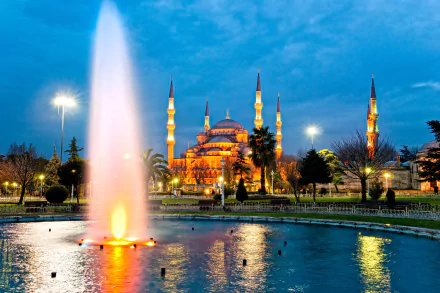 fountain religious Sultan Ahmed Mosque HD Desktop Wallpaper | Background Image