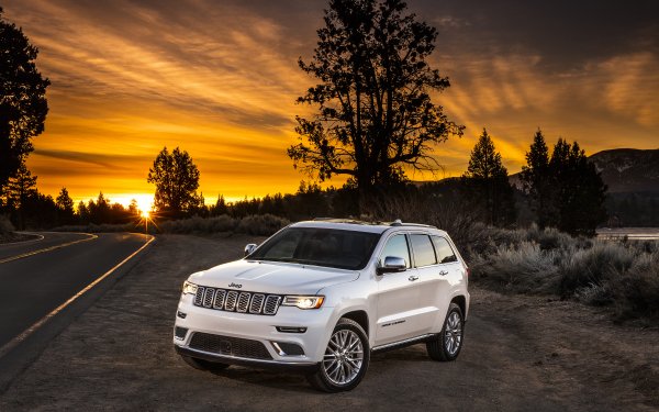 Vehicles Jeep Grand Cherokee Jeep SUV White Car Car Sunset Sunrise HD Wallpaper | Background Image