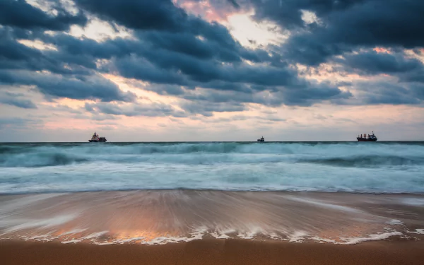 tanker ship nature beach HD Desktop Wallpaper | Background Image