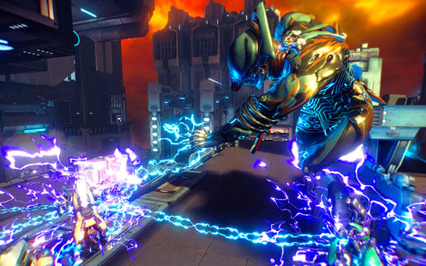 Corpus (Warframe) Volt (Warframe) electricity video game Warframe HD Desktop Wallpaper | Background Image