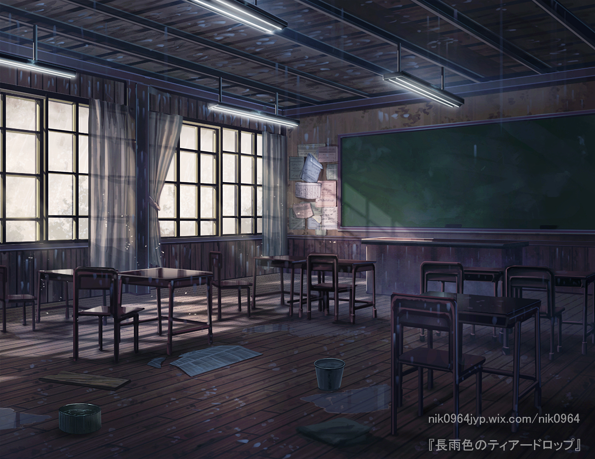 Anime Classroom HD Wallpaper by NIK