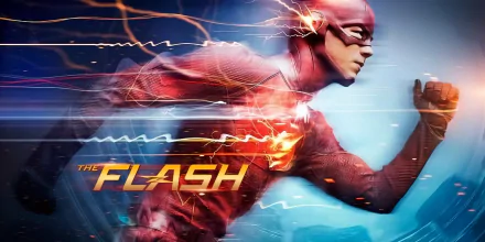 A dynamic HD wallpaper featuring Barry Allen, portrayed by Grant Gustin, as The Flash in the TV show The Flash (2014), showcasing his swift motion and iconic costume.