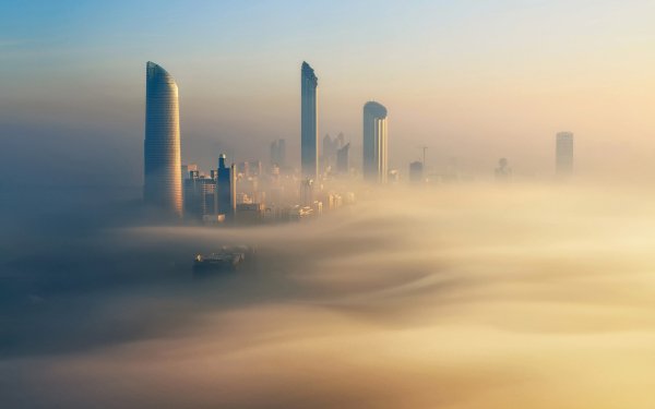 Man Made Dubai Cities United Arab Emirates Fog Building City Skyscraper HD Wallpaper | Background Image
