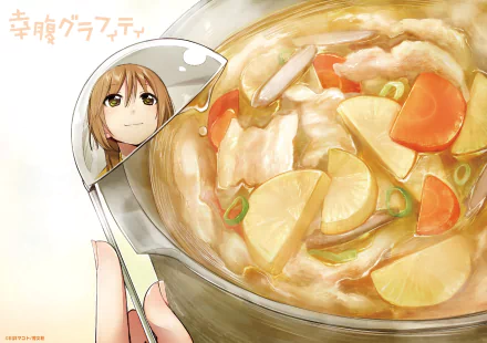 Anime Gourmet Girl Graffiti HD Desktop Wallpaper | Background Image