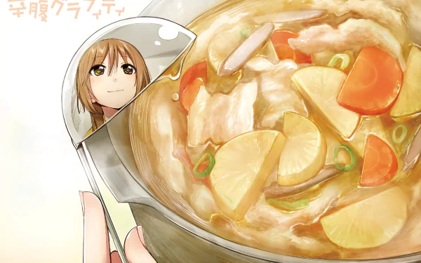 Anime Gourmet Girl Graffiti HD Desktop Wallpaper | Background Image