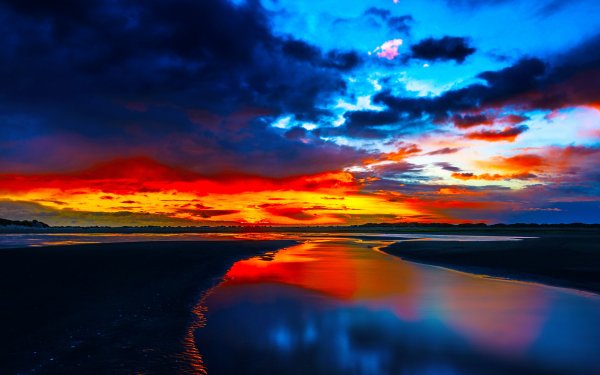 Earth Reflection Nature Landscape Horizon Night Sky Sunset Cloud HD Wallpaper | Background Image
