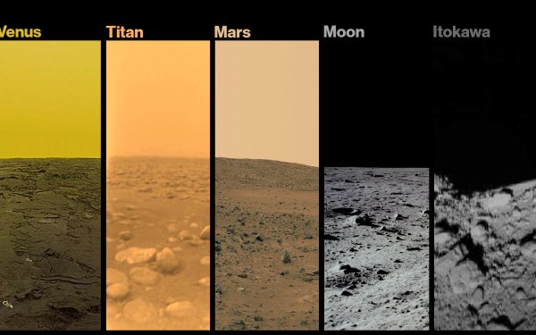 Sci Fi Artistic Earth Venus Mars Moon Itokawa 67P/Churyumov-Gerasimenko Titan HD Wallpaper | Background Image