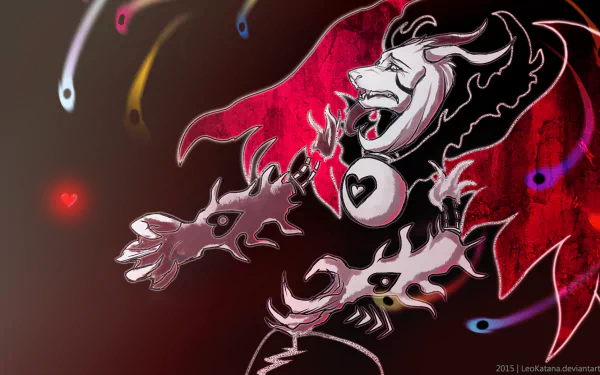 Asriel from Undertale is depicted in this HD PC desktop wallpaper, featuring vibrant colors and a dynamic pose, emphasizing the character's emotional depth and gaming allure.