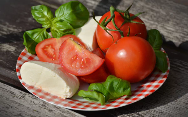 fruit mozzarella cheese food tomato HD Desktop Wallpaper | Background Image