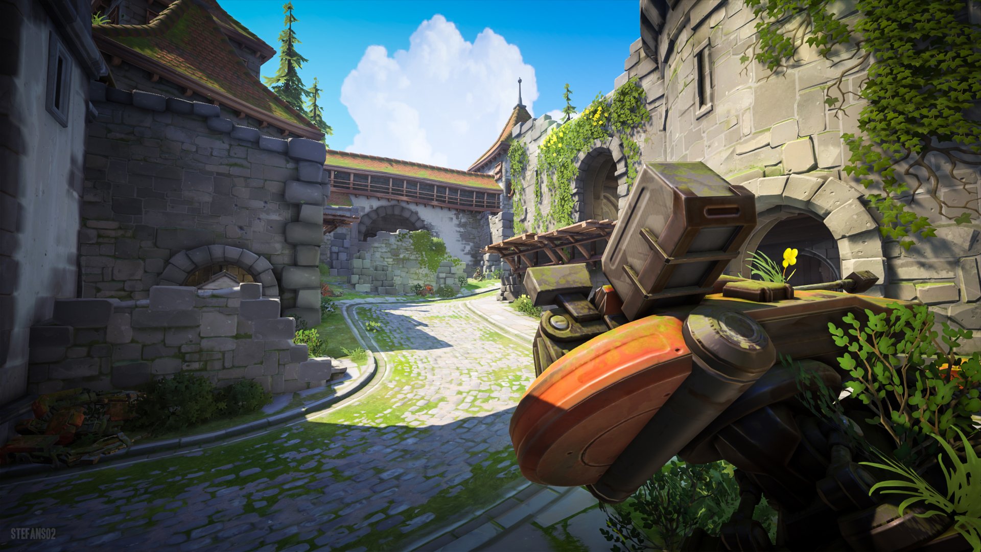 Overwatch: Eichenwalde / Destroyed Turret by StefanS02 | 3200x1800 ...