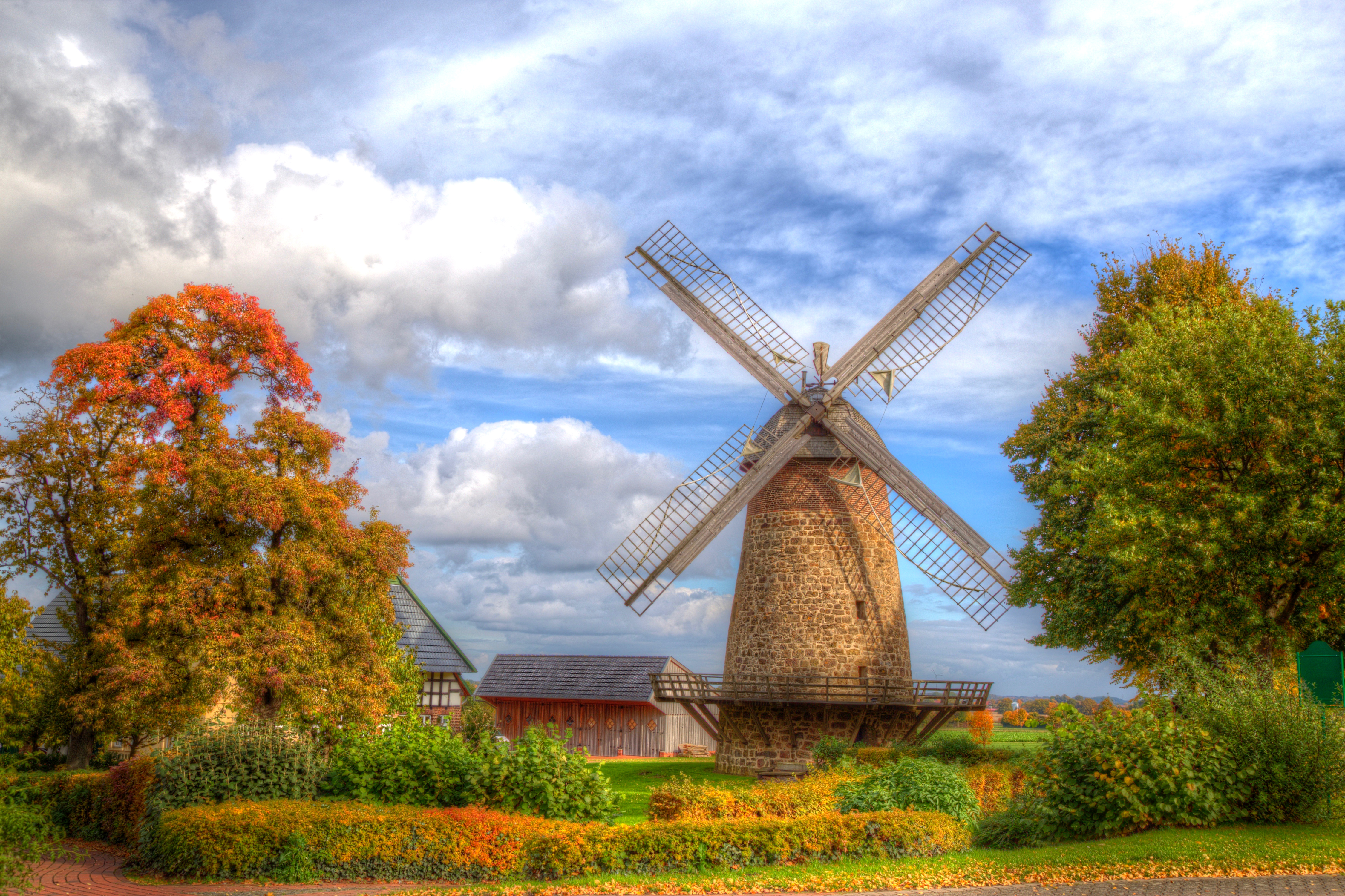 Man Made Windmill HD Wallpaper | Background Image