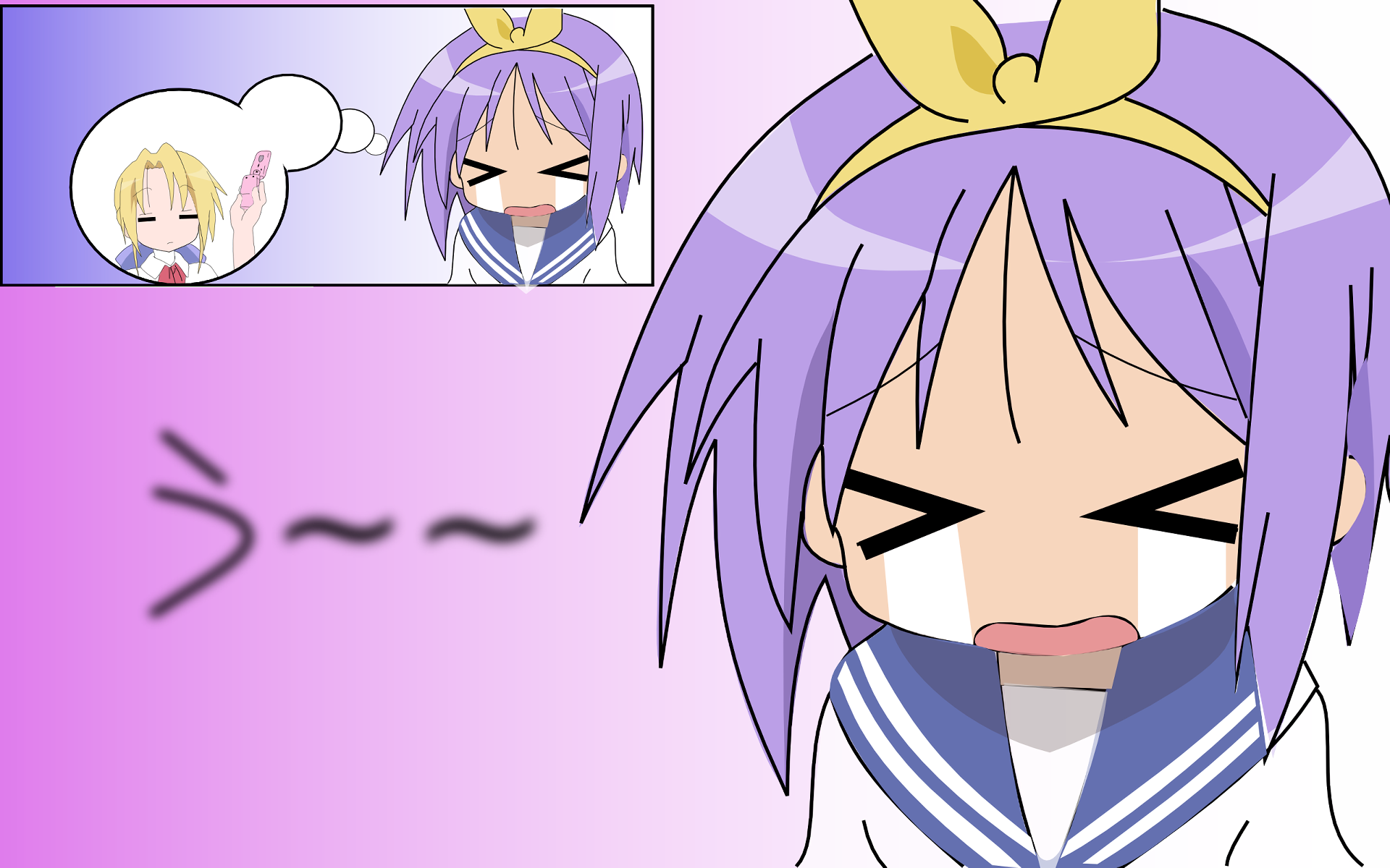 Download Tsukasa Hiiragi Nanako Kuroi Anime Lucky Star HD Wallpaper