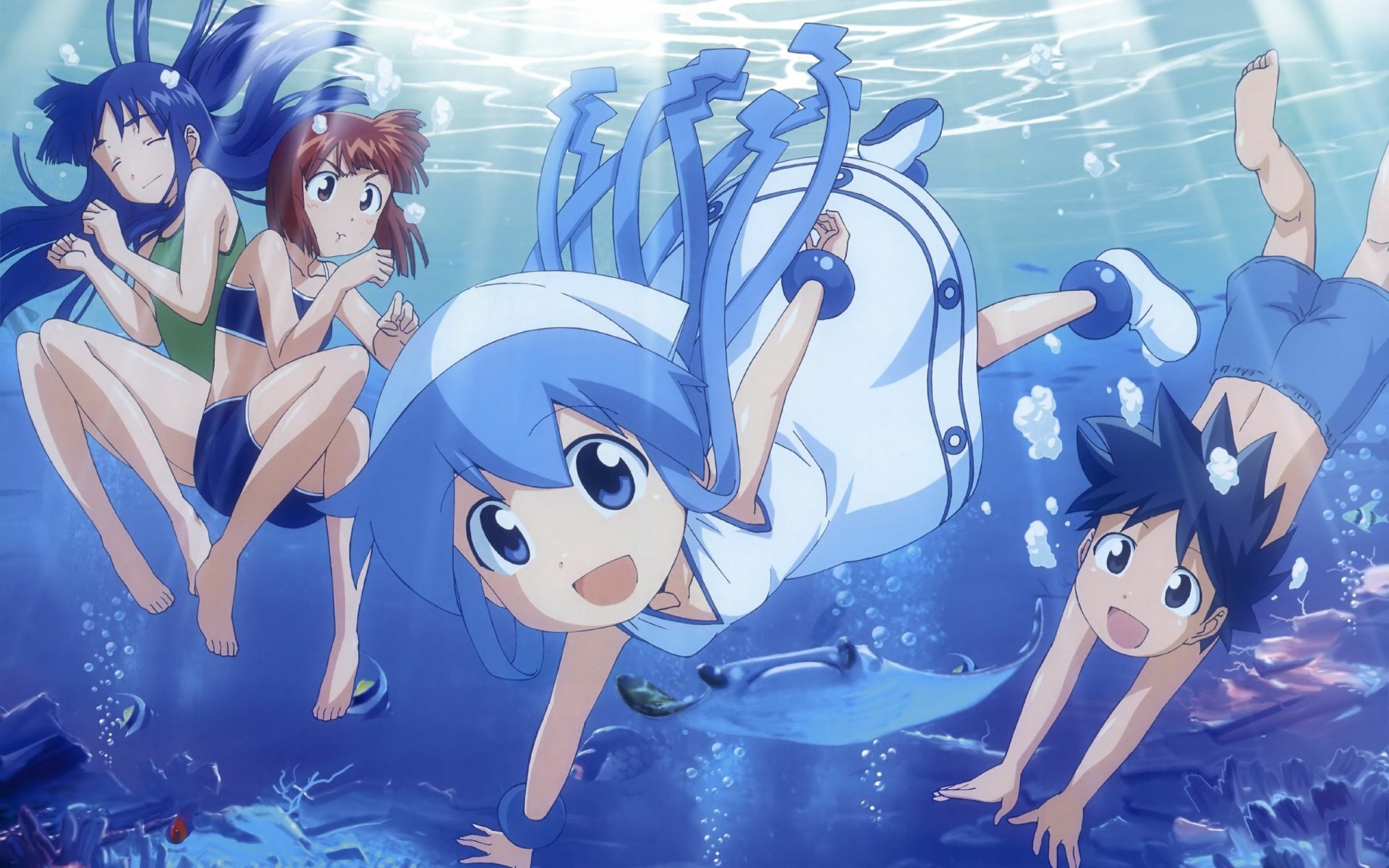 Download Ika Musume Anime Squid Girl HD Wallpaper