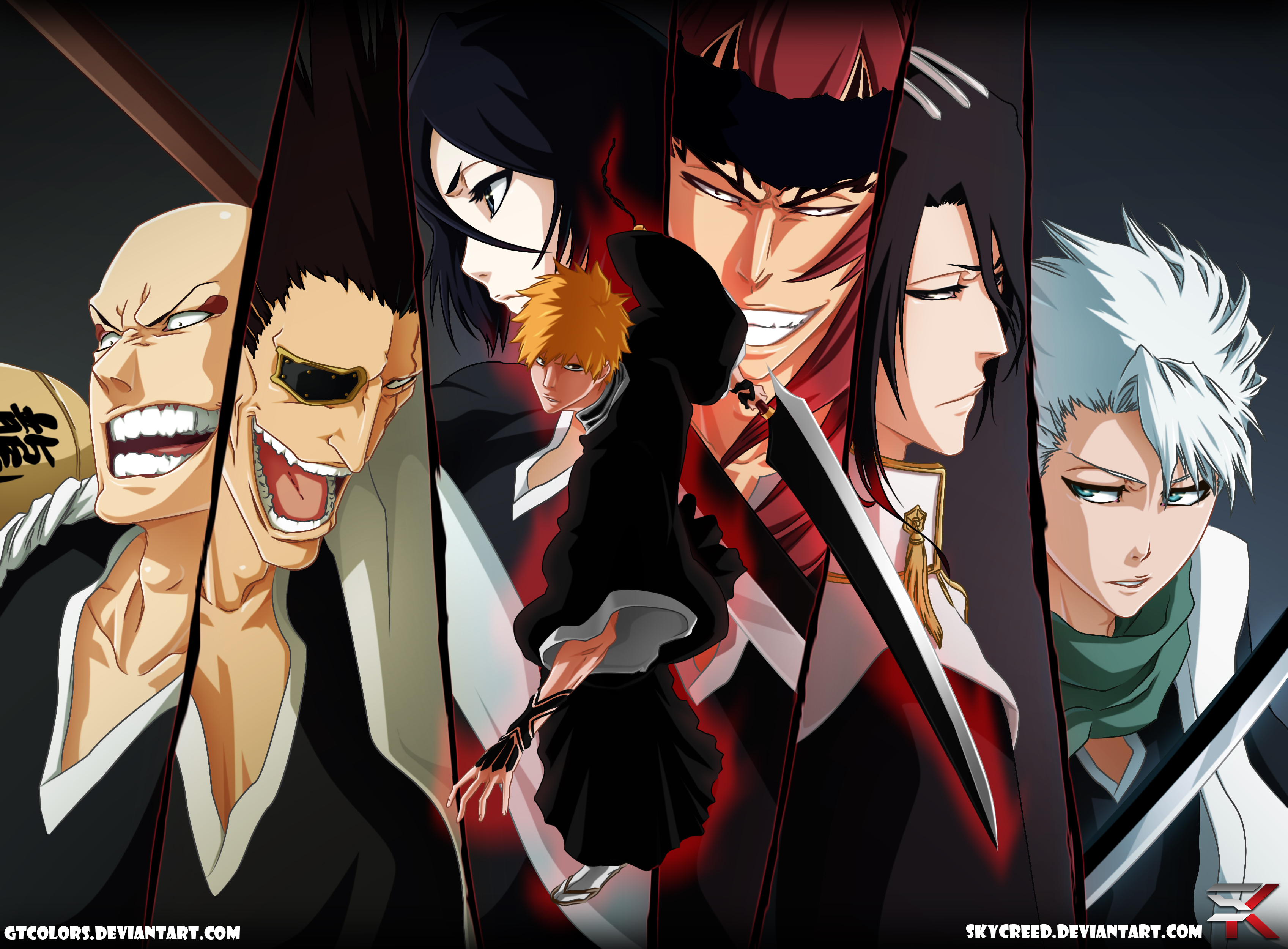 Download Tōshirō Hitsugaya Renji Abarai Rukia Kuchiki Ichigo Kurosaki Anime  Bleach HD Wallpaper