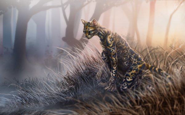 Fantasy Animal Fantasy Animals Creature Grass Cat HD Wallpaper | Background Image