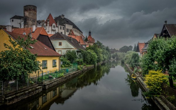 Man Made Village Austria Canal House Reflection HD Wallpaper | Background Image