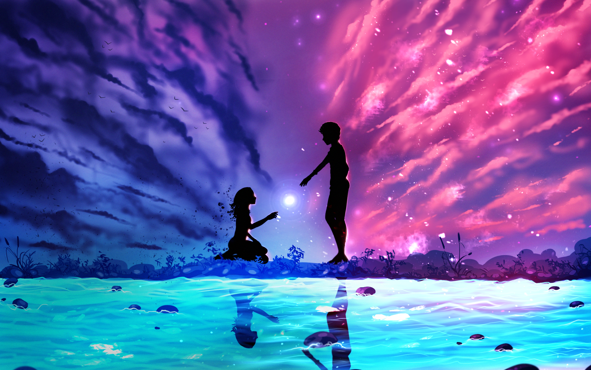 Couple in Sunshine - HD Anime Wallpaper by Benjamin Cehelsky