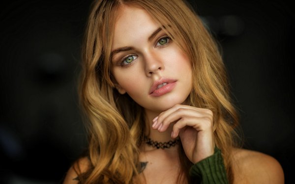 Women Anastasiya Scheglova Model Green Eyes Face Blonde HD Wallpaper | Background Image
