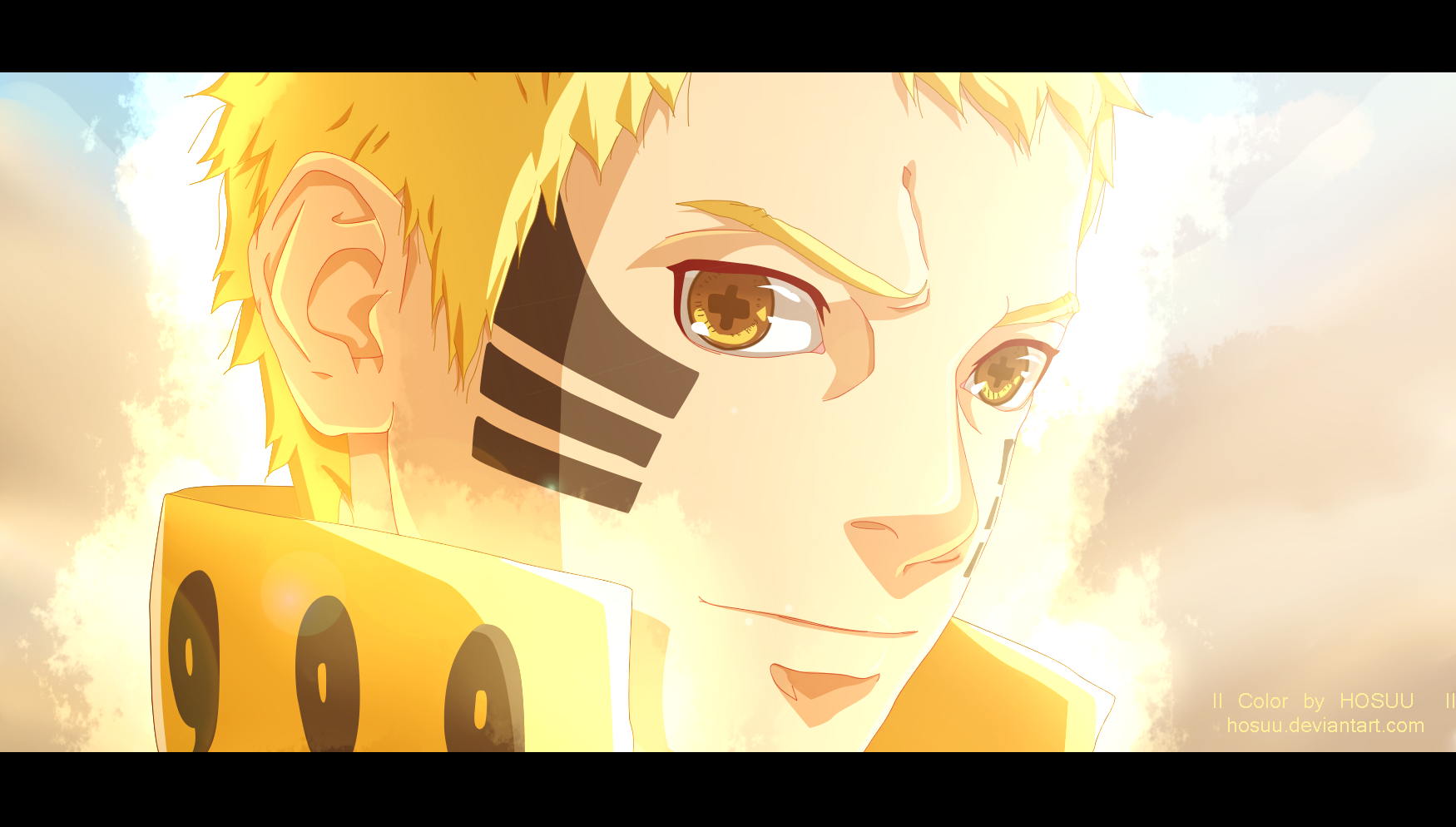 Naruto Uzumaki from the anime Boruto is featured in this vibrant HD PC desktop wallpaper, showcasing his determined expression against a glowing background.