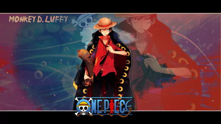 HD anime wallpaper featuring Monkey D. Luffy from One Piece, showcasing the character in his iconic outfit with vibrant colors and the series logo.