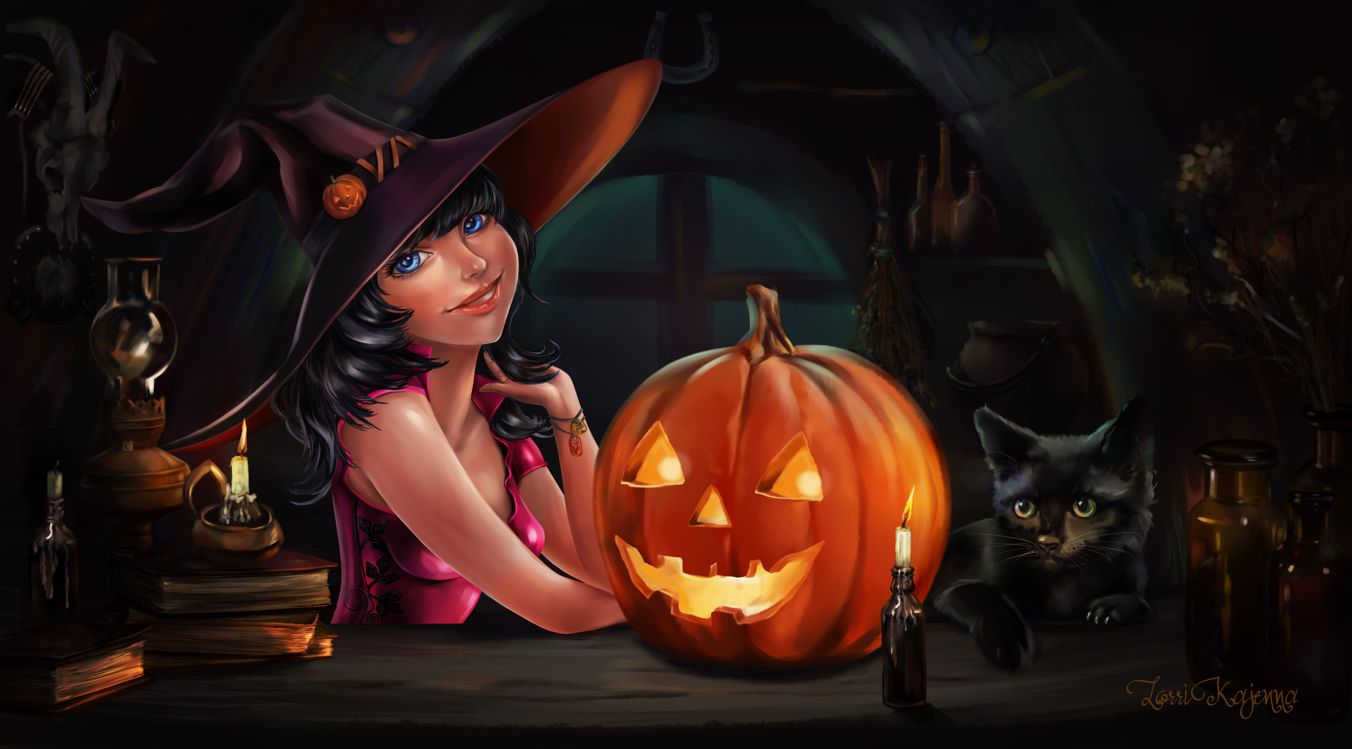 Halloween Flying Witch wallpaper  creative and fantasy  Wallpaper Better