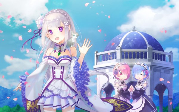 Anime Re:ZERO -Starting Life in Another World- Emilia Rem Ram HD Wallpaper | Background Image