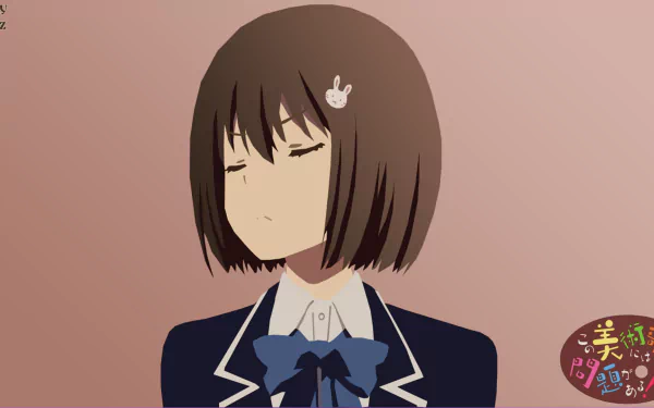 Mizuki Usami from the anime This Art Club Has a Problem! features in this HD desktop wallpaper, showcasing her character with a contemplative expression.