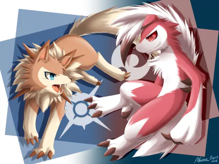 Lycanroc Midday and Midnight Form by Akino Kamihara