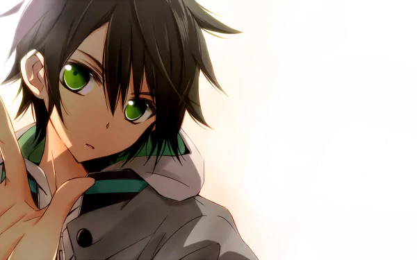 Yūichirō Hyakuya from the anime Seraph of the End featured in a vibrant HD desktop wallpaper, showcasing his distinctive style and expressive look.